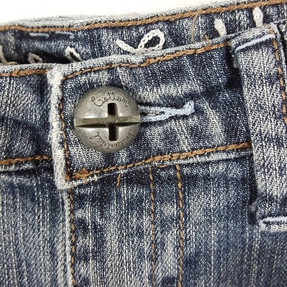 Industrial Cotton Jean Skirt Raw Hem/Unhemmed Sz 7 - Picture 7 of 8